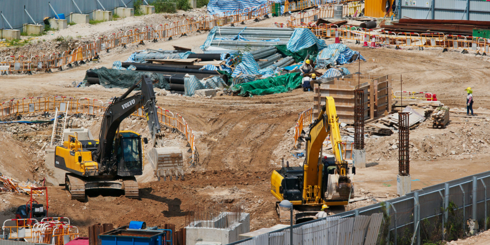 Kai Tak, Hong Kong 08 September 2019: Hong Kong construction site